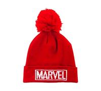 Heroes Inc. Marvel Comics - Beanie Hat - Logo Gorra, Rojo, Talla única Unisex Adulto