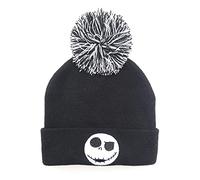 Heroes Inc. Nightmare Before Christmas-Beanie Pom-Jack Face Insignia Gorra, Negro, Talla Única Unisex-Adulto, Negro, Talla única