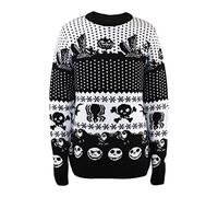 Heroes Inc. The Nightmare Before Christmas - Jersey navideño con símbolos, para Adultos, Unisex (M) (Negro/Blanco)