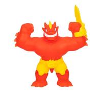 Heroes of Goo Jit Zu Meteor Madness Blazagon - Figura de acción elástica con acolchado único Scrunchy Goo y guante de batalla meteórico, juguete sensorial que se estira hasta 3 veces su tamaño