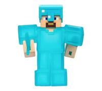 Heroes of Goo JIT Zu Minecraft Stretchy Characters, Steve with Diamond Armor & Sword, Super Squishy Goo Filling with Hidden Diamond Piece Inside, Stretch Him Up to 3 Times His Size - Sensory Toys