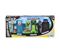 Heroes of Goo Jit Zu Paquete de 3 figuras de acción de Minecraft - Creeper, Steve, Enderman, figuras de juguete elásticas y flexibles para fanáticos de Minecraft de más de 4 años.