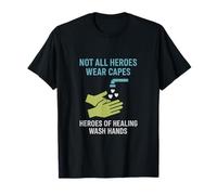 Heroes of Healing Wash Hands Goteando Corazones Gráfico Camiseta