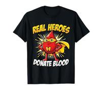 Héroes Reales donan Sangre superhéroe flebotomía Arte cómico Camiseta