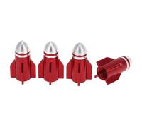 HEROFFIX 4 Tapas Decorativas De Válvula De Neumático Cohete Rojo | Aleación De Aluminio, 7x27mm, Diámetro Interior 7mm, Longitud 27mm, Para Coche Moto Bicicleta, Para Benz, Para Honda