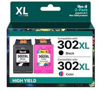 Heroil 302XL 302 XL Cartuchos de Tinta para HP 302 XL Cartuchos 302XL Negro y Color Compatible para HP Envy 4524 4520 4527 DeskJet 3630 2130 2134 OfficeJet 3831 3835 5230(Pack de 2)