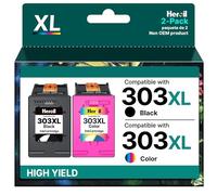 Heroil 303 XL Cartuchos de Tinta para HP 303 Negro e Color para HP 303XL Negro para HP Envy Photo 6230 Cartuchos 7830 6232 6230 6220 7130 7134 6234 6222 6255 6258 6552 7120 (Negro Color,2-Pack)