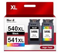 Heroil PG540 XL Negro CL541 XL Color Cartucho de Tinta sustitución para Canon 540 PG-540 CL-541 para Canon TS5150 para Pixma MG3600 MG3650S MG3650 MG4250 MX475 TS5100 MG3150 MX535((Negro Colour)