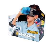 Heromask Gafas VR Niños 5-12 Años · Juego de Idiomas en Realidad Virtual | Aprende inglés, francés y alemán jugando en VR. Compatible iPhone/Android. Regalo original niños y niñas