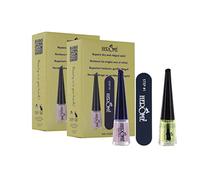 Herome - 2 Packs Amarillo Tratamiento Uñas Secas y Quebradizas | contiene 2 Aceite Nutritivo de Uñas, 2 Esmalte para Base, 2 Mini Lima Pulidora