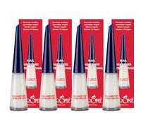 Herome - Pack 4 Fortalecedor de Uñas Extra Strong 4x10ml | para Uñas Débiles y Dañadas, Esmalte Endurecedor de Uñas, para un Crecimiento Fuerte y Rápido, Reparador Completo