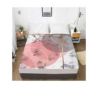 Heromiieen Sábana Bajera Personalizada con impresión Digital 3D HD con elástico, tamaño Individual, matrimonial y King, Funda de colchón de mármol Negro, 160 x 200 Pulgadas