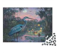 Herón Azul Rompecabezas Imposible,desafío for Adults Lago de Lirio de Agua Entretenimiento Creativo 1000 Piezas Obra De Arte De Juego De para Adultos Y Niños A Partir De 12 Años 1000pcs (75x50cm)