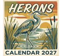 Herons Calendar 2027: A mid-century modern journey through striking heron illustrations and classic nostalgic wildlife design