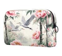 Herons Fly Among - Bolsa de cosméticos para mujer, neceser de viaje, bolsa organizadora de maquillaje grande con cremallera, multicolor, 18.5x7.5x13cm/7.3x3x5.1in, Neceser