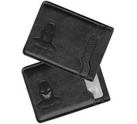 Hero's ID Cartera de piel con diseño de murciélago para hombre, regalo personalizado para marido, regalo único de cumpleaños, vacaciones, para él, ideal para aniversario y Navidad