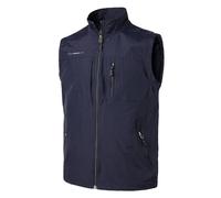 Herothorn Chaleco de Pesca para Hombre Al Aire Libre Chaqueta sin Mangas Verano Multibolsillos de Mezclilla Fotografía Caza Cámping Senderismo