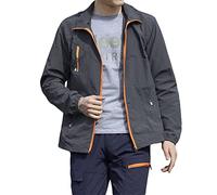 Herothorn Chaqueta cortavientos de secado rápido para hombre, transpirable, ligera, con capucha, a prueba de sol, resistente al viento, abrigo para exteriores, Gris oscuro, Small