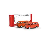 Herpa 013093-006 - MiniKit VW T3 Bus, Rojo Brillante Y Naranja, 2 Piezas - Nuevo