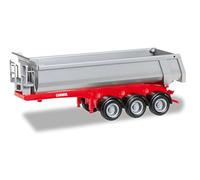 herpa- Carnehl Semi Remolque Volquete 3 Ejes Other License 076241-002-Carnehl-Round Body Trailer 3a, Modelos en Miniatura, Color Plata (076241-002)