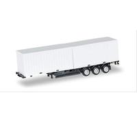 Herpa Miniaturmodelle GmbH-Herpa 076494-002 Chasis Krone 40 2 x 20 pies de contenedor, vehículos en Miniatura, Color Negro