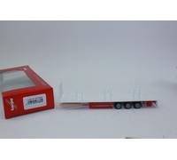 Herpa Camión Modelo Lowliner, semirremolque Plano de 3 Ejes, Blanco, Miniatura a Escala 1:87, Coleccionable, Fabricado en Alemania, plástico, de Colores