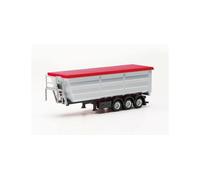 herpa Remolque de Acero para camión Modelo de camión, Plata en Miniatura a Escala 1:87, Coleccionable, Fabricado en Alemania, plástico