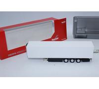 herpa Camión semirremolque frigorífico Schmitz E-Trailer, 3 Ejes, Miniatura Escala 1:87, Pieza de colección, plástico, Color: Blanco