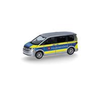 Herpa Coche en Miniatura VW Multivan Policía Plauen, Miniatura a Escala 1:87, Pieza de colección, Fabricado en Alemania, Modelo de plástico