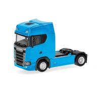 Herpa Miniatura del camión Scania CS 20 HD tractora 2 Ejes, Azul Claro, Escala 1/87, maqueta de colección, modelismo, Modelo alemán, Figura plástico