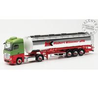 Herpa Modelo de camión Mercedes-Benz Actros Streamspace Cisterna Jumbo Cromado semirremolque Tractor Hubert Kläsener, Escala 1:87, modelismo, Made in Germany, Modelo de camión de plástico