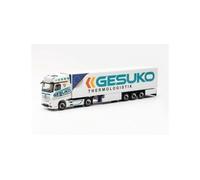 herpa Miniatura del camión Mercedes-Benz Actros Gigaspace '18 semirremolque frigorífica GESUKO, Escala 1/87, maqueta de colleción, modelismo, Modelo aleman, Figura plástico