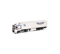 herpa Camión Modelo DAF XG Semi-Remolque de Caja Refrigerada Kaj Madsen (Dinamarca/Kolding), Miniatura a Escala 1:87, Pieza de colección, plástico