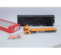 herpa Iveco S-Way 6x2 camión articulado con Plataforma Baja, Miniatura a Escala 1:87, Pieza de colección, Fabricado en Alemania, plástico, Color: Naranja Municipal Modelo de vehículo, (318259)