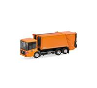 herpa Coche en Miniatura Mercedes-Benz Econic camión de Basura Faun VARIOPRESS, Escala 1:87, Pieza de colección, Modelo de plástico, Color: Naranja Municipal