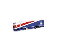 Herpa Miniatura del camión Scania CS 20 HD tráiler frigorífico Heide Logistik/Jumbo Fischer, Escala 1/87, maqueta de colección, modelismo, Modelo alemán, Figura plástico