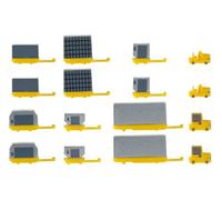 herpa 520638-Accesorios para el Aeropuerto, 4 Tractores, 12 vehículos contenedores (520638)
