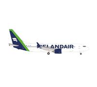 Herpa 538466-1/500 Paisaje con Avión Icelandair Boeing 737 Max 8 - Verde Cola