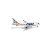 Herpa Miniatura del avión UTair Express Sukhoi Superjet 100 - RA-89033, Escala 1/200, Modelo prefabricado, maqueta de colleción, modelismo, Avion con Soporte, Figura Metal