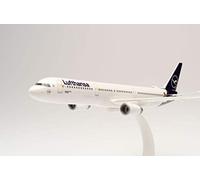Herpa 612432 - Airbus A321, El Ratón, biplano de Lufthansa, Alas, aeromodelismo con Soporte, construcción de maquetas, Modelos en Miniatura, Objeto de colección, Encaje a presión, Multicolor