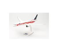 Herpa Modelo de avión Boeing 787-9 Lot Polish Airlines Proud of Poland‘s Independence Escala 1:200 - Snap-Fit, Pieza de coleccionista, avión con Soporte de plástico