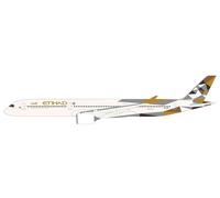 Herpa Miniatura del avión Etihad Airways Airbus A350-1000 - A6-XWC - Snap-Fit, Escala 1/200, Modelo prefabricado, maqueta de colleción, modelismo, Avion con Soporte, Figura plástico