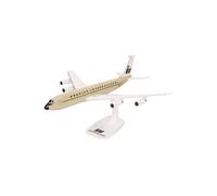 herpa Modelo de Avión Snap-Fit Braniff International Boeing 707-320, Miniatura a Escala 1:144, Pieza de colección, Modelo con Soporte, plástico