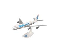 Herpa Snap-Fit Modelo de avión Pan Am Boeing 747-100, Miniatura a Escala 1:250, Pieza de colección, Modelo con Soporte, plástico