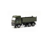 Herpa Miniatura del camión Mercedes-Benz Actros L 96 volquete de construcción Bundeswehr/despliegue en el Extranjero, Escala 1/87, maqueta de colleción, modelismo, Modelo aleman, Figura plástico