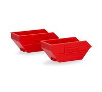 herpa Accesorio Contenedor pequeño (2 Unidades) en Rojo a Escala 1:87, Modelo en Miniatura, Plástico