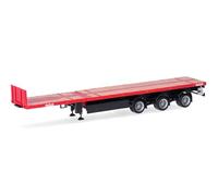 herpa Accesorio Nooteboom Teletrailer de 3 Ejes, Rojo a Escala 1:87, Modelo en Miniatura, Plástico