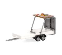 herpa Accesorio Remolque de señalización de tráfico de 2 Ejes, Blanco, a Escala 1:87, Modelo en Miniatura, plástico