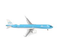 Herpa Aeroplano in Miniatura KLM Airbus A321neo, Scala 1/200, Modello finito, Modello da Collezione, modellismo, Aeroplano con Soporte, Figura in plastica
