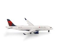 herpa Avión en Miniatura Airbus A220-300 - N302DU, Delta Air Lines, Escala 1:500, Pieza de colección, Modelo sin Soporte, Metal